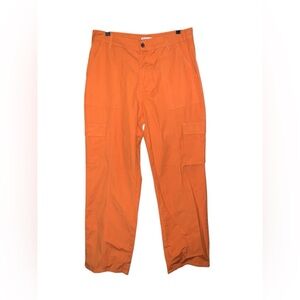 Sincerely Jules Orange Cargo High Rise Straight Leg Pants‎ Size 11